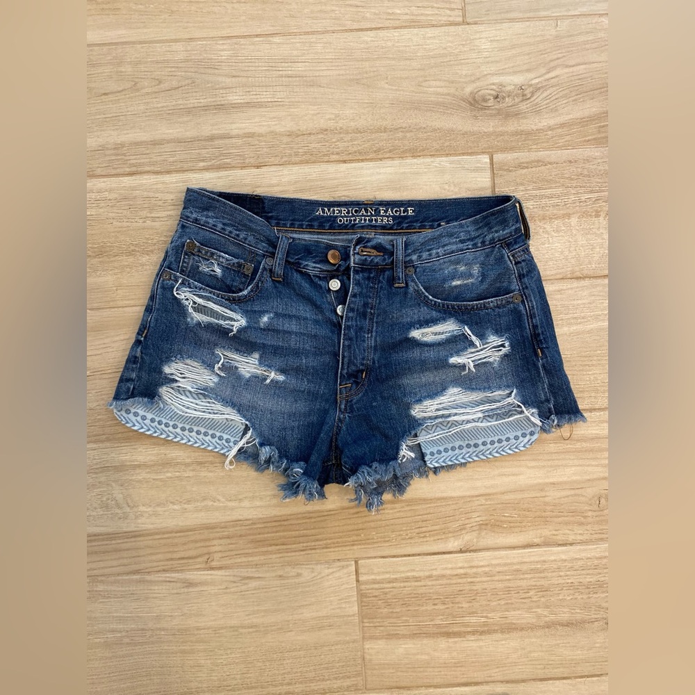 American Eagle Outfitters Vintage Hi-Rise Festival Blue Jean Shorts